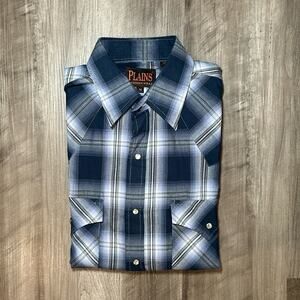 Plains Western Wear Long Sleeve Pearl Snap Button - Medium